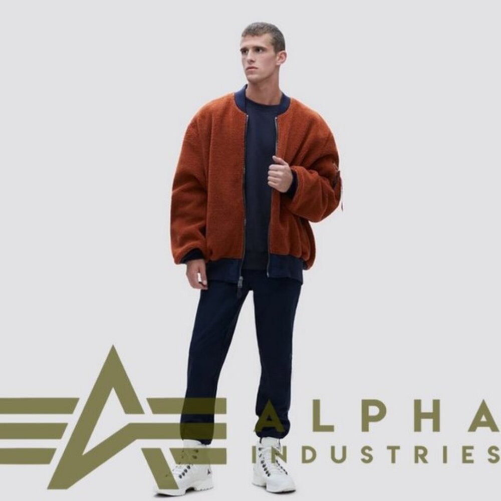 Alpha Industries L-2B Sherpa Loose Flight Jacket Rust Blue Reversible